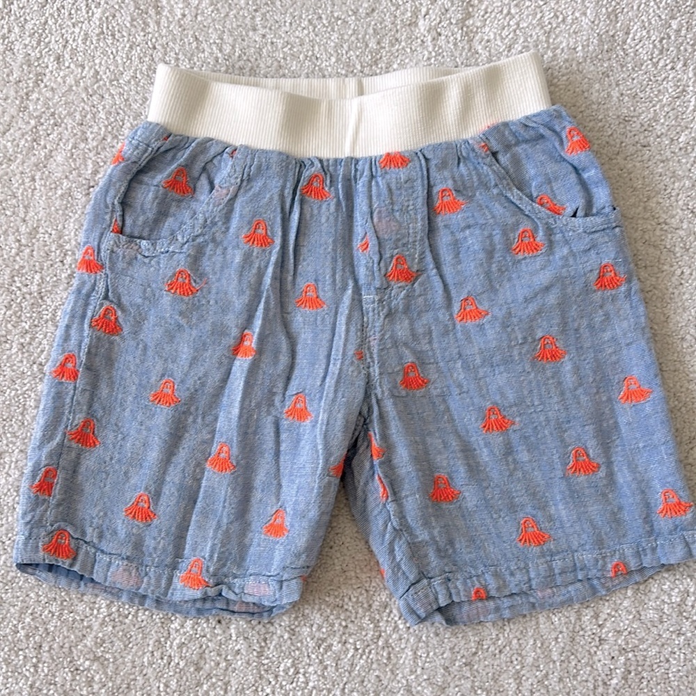 Boys Lightweight Shorts with Octopus details - blue orange - size 5​